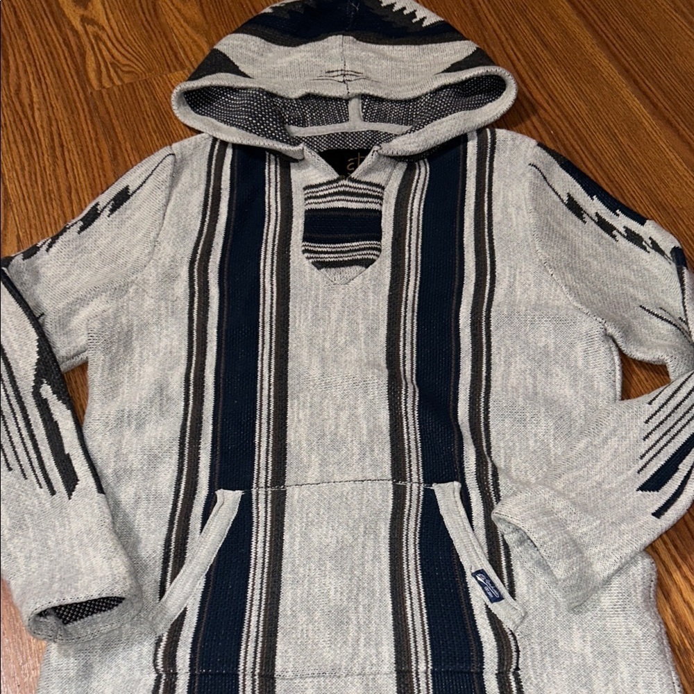 S+S Ranchwear Outerwear Men’s XL Western Serape Pullover Aztec Native Grey Heavy